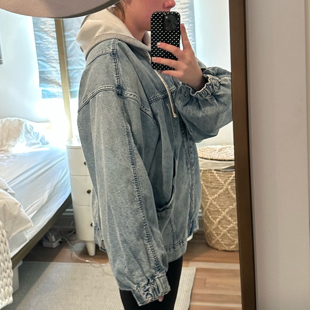 We The Free Denim Iggy Hoodie Jacket (Large) - Picture 6 of 8
